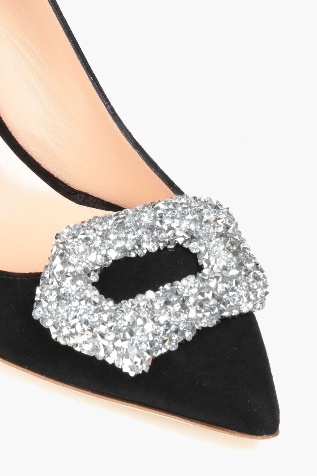 RUPERT SANDERSON Malory crystal-embellished suede pumps