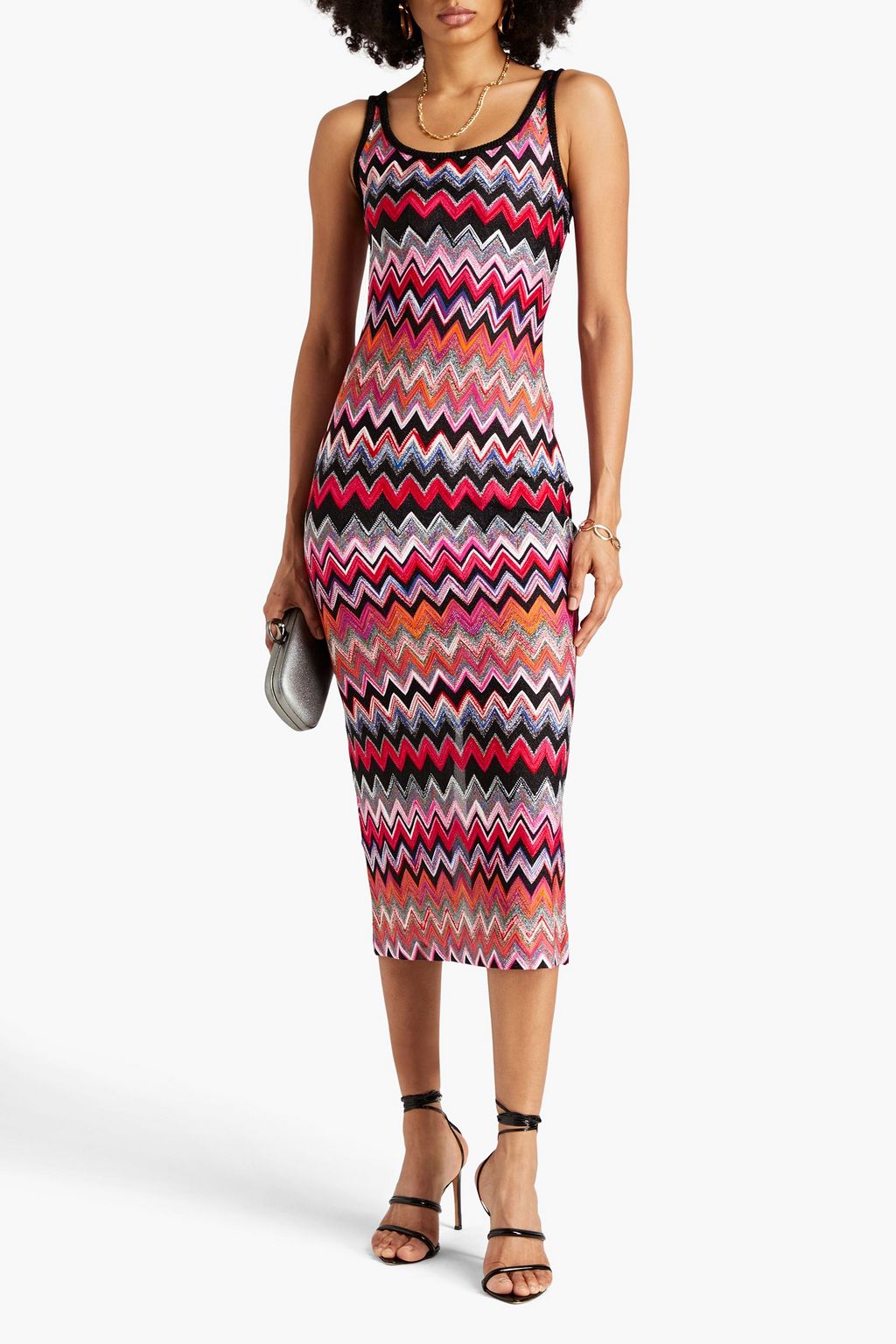 MISSONI Metallic crochetknit midi dress THE