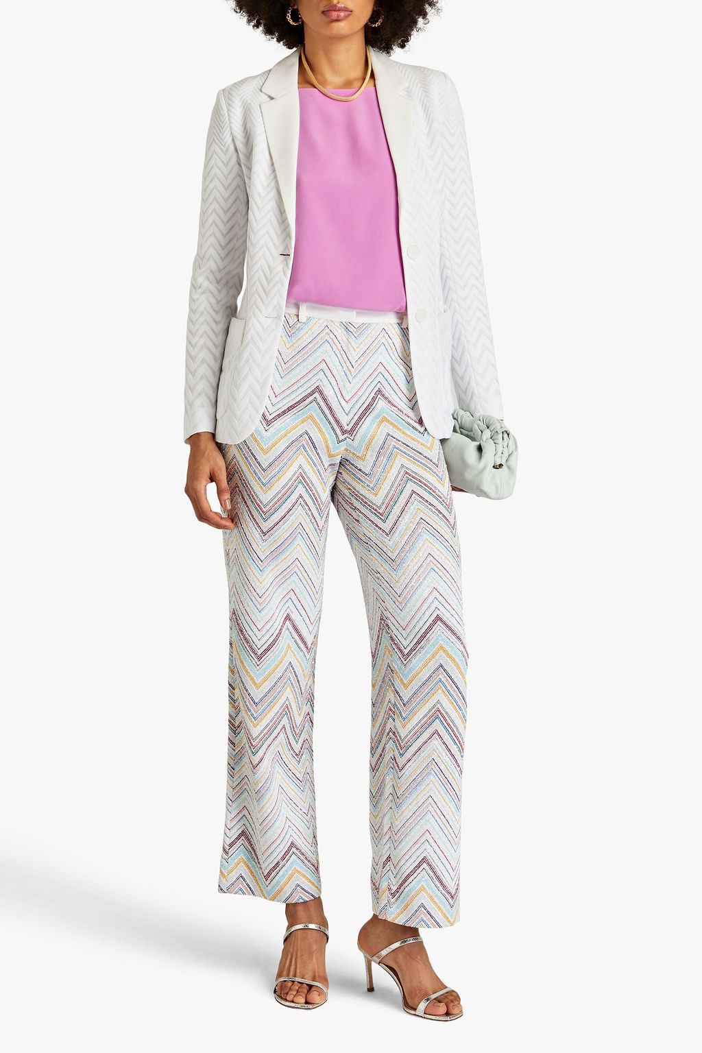 MISSONI Crochet-knit cotton-blend blazer