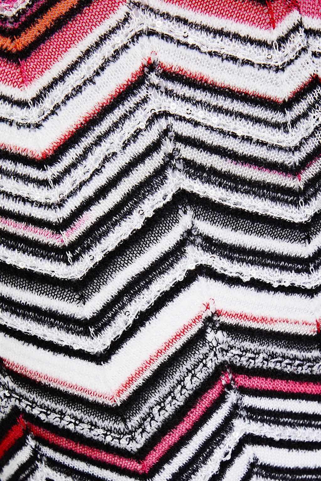 MISSONI 시퀸 장식 메탈릭 크로셰 니트 와이드 레그 팬츠