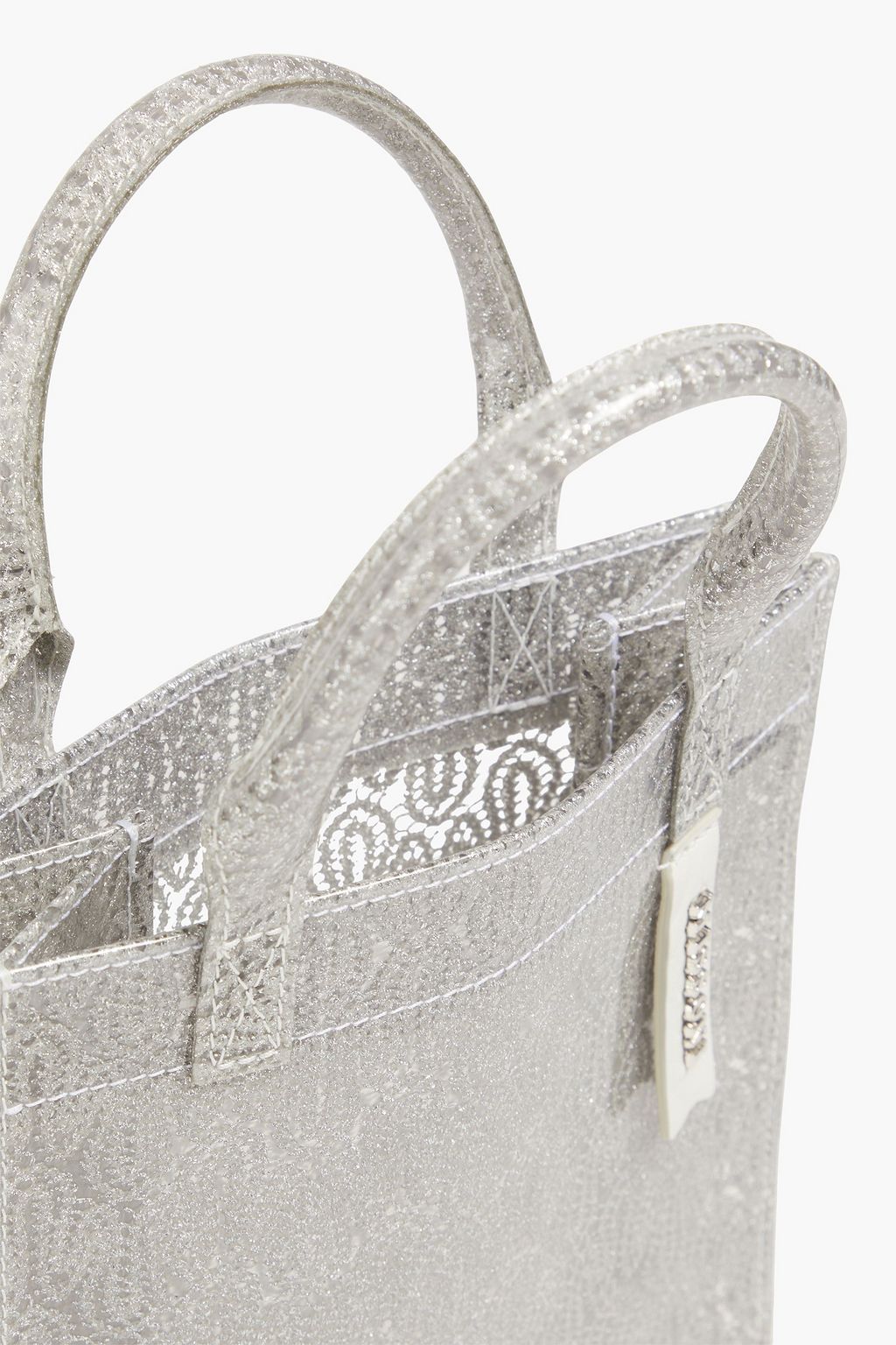 MISSONI Metallic crochet-knit and PVC tote
