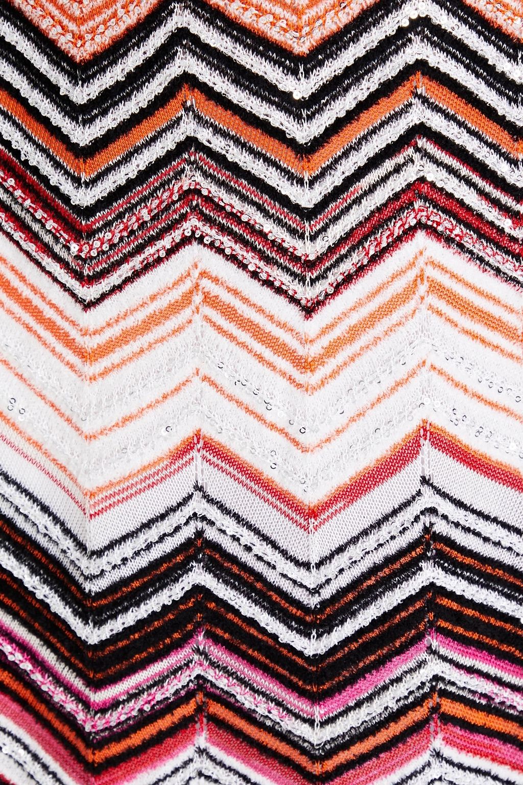 MISSONI فستان قصير من نسيج بحبكة كروشيه مزين بالترتر