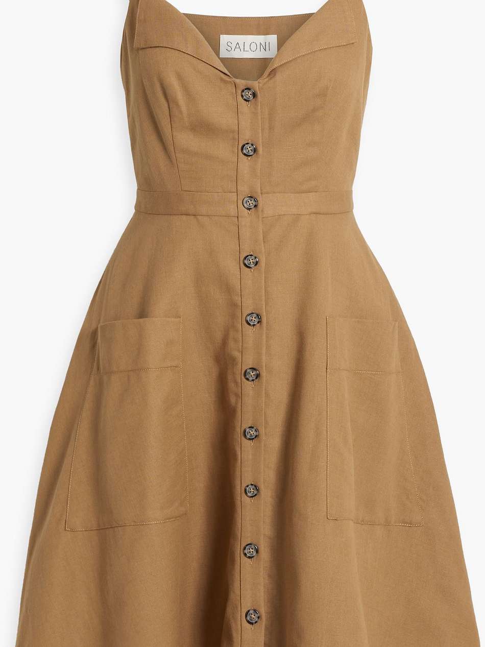 fara cotton and linen-blend dress