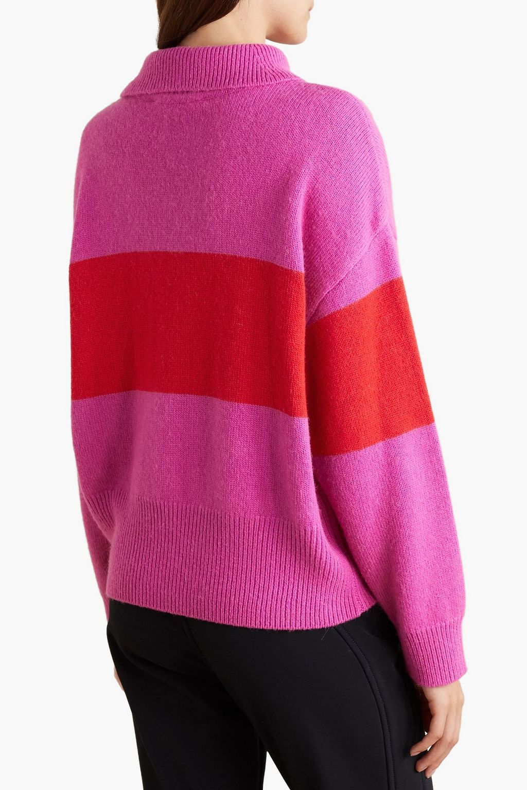 GOLDBERGH Jules two-tone knitted half-zip sweater