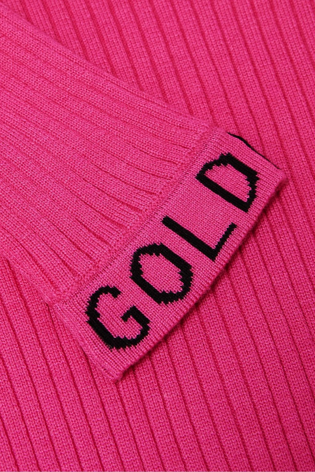 GOLDBERGH Mira intarsia-trimmed ribbed-knit turtleneck sweater