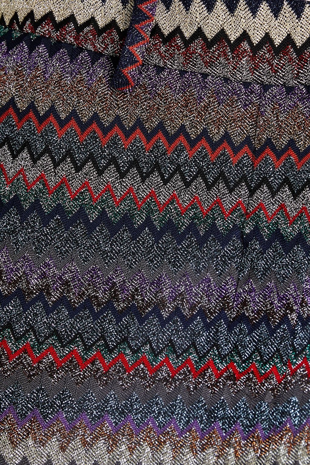 MISSONI Striped metallic crochet-knit bootcut pants