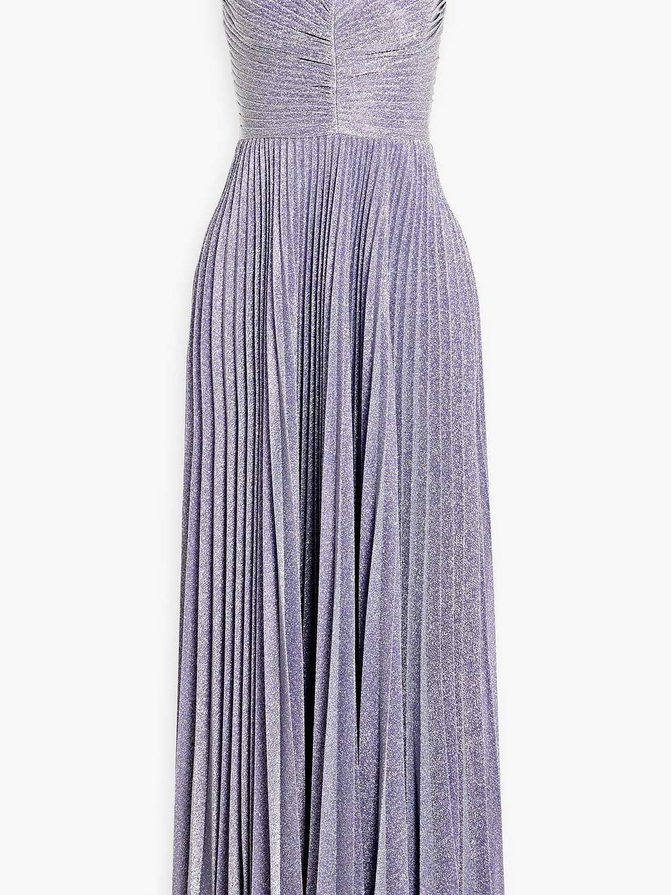 maycee pleated metallic jersey gown