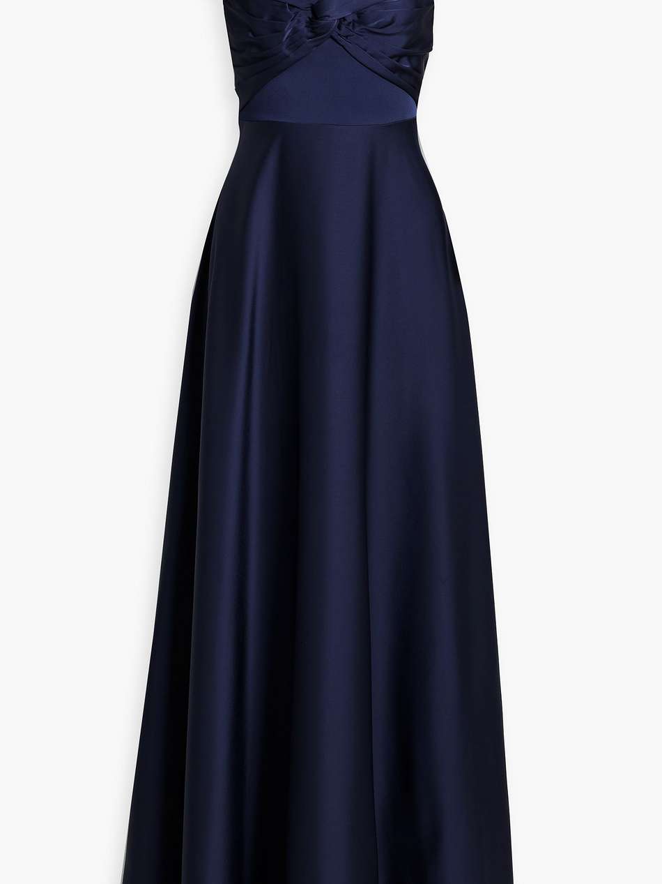 francesca pleated twist-front satin gown