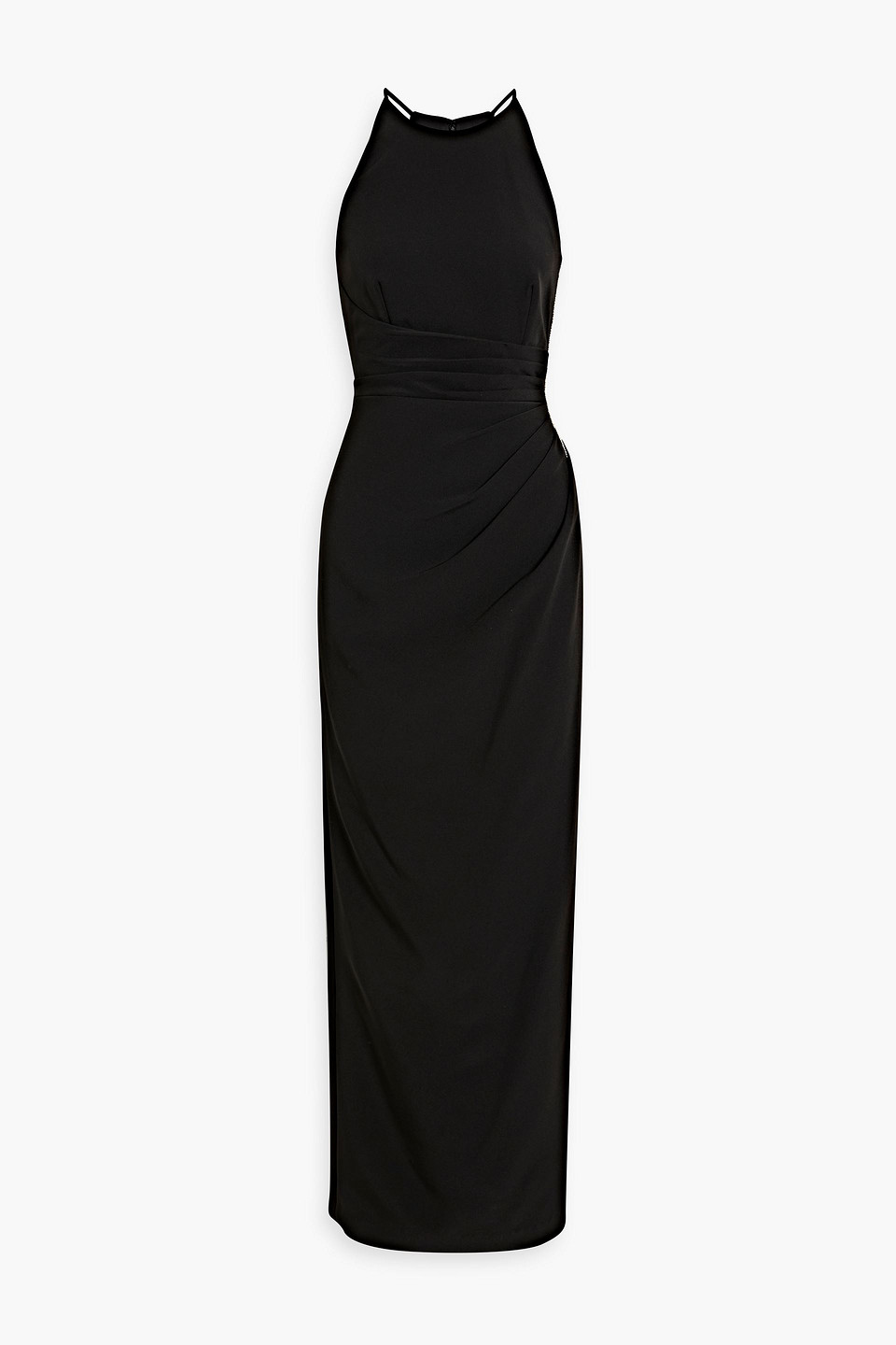 Annika embellished draped crepe gown