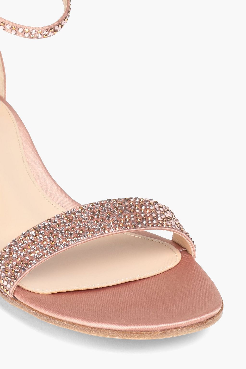 GIANVITO ROSSI 크리스털 장식 새틴 샌들