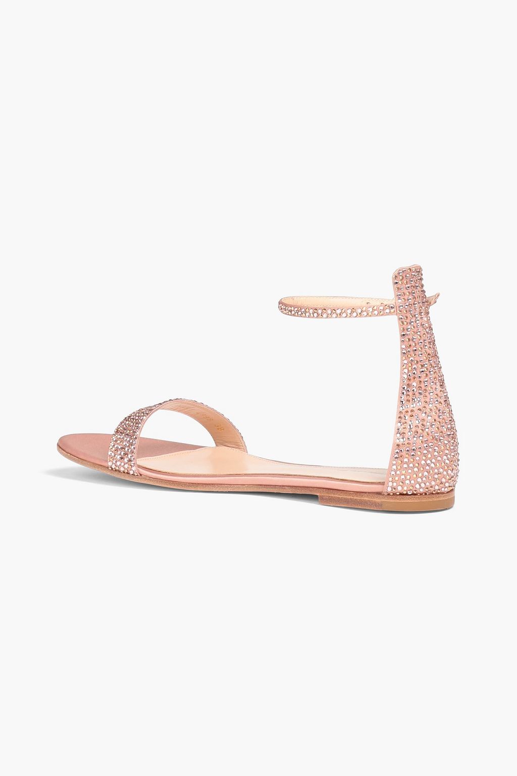 GIANVITO ROSSI 크리스털 장식 새틴 샌들