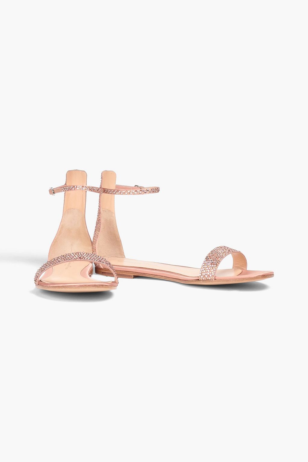 GIANVITO ROSSI 크리스털 장식 새틴 샌들
