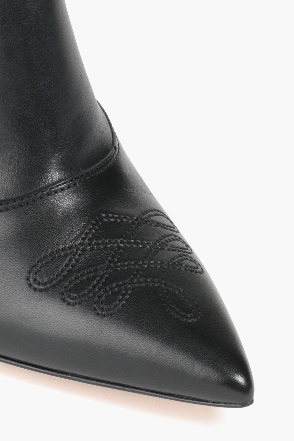 GIANVITO ROSSI بوت بطول الكاحل من الجلد بتصميم مطرّز