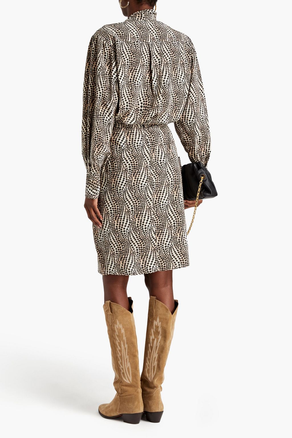 ISABEL MARANT Pleated printed silk-blend crepe de chine skirt