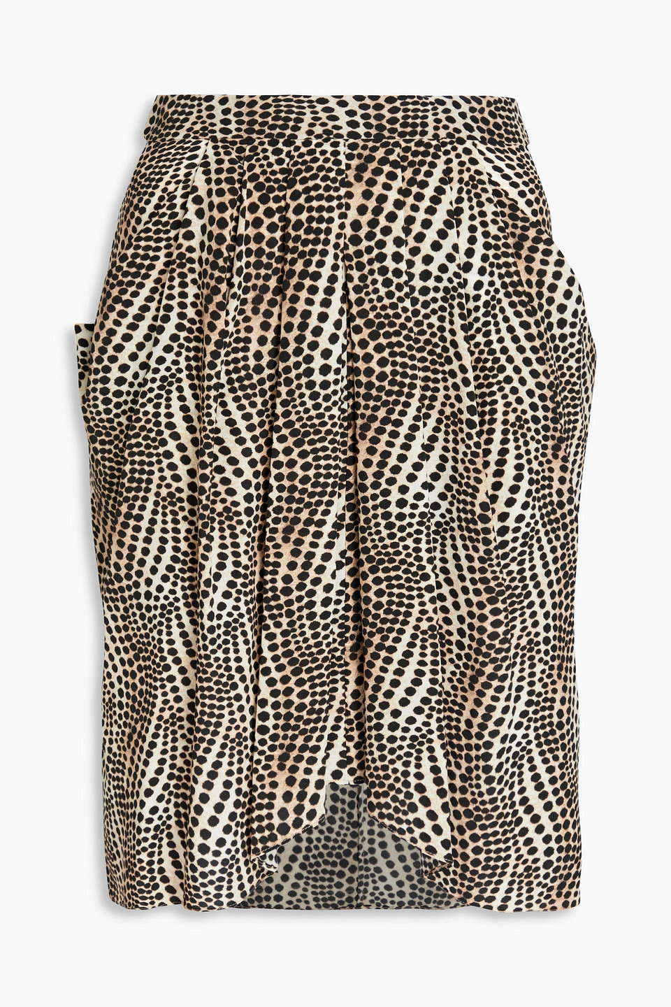 Isabel Marant Pleated Printed Silk-blend Crepe De Chine Skirt In Beige