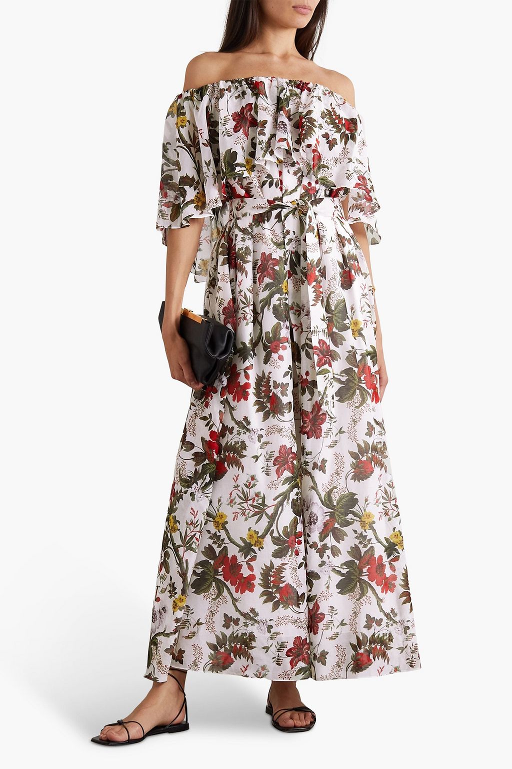 chinese dress ladies CULT MIA X HAPPY CLOTHING FLORAL VELVET AND ORGANZA MAXI DRESS IN RED |  CULT MIA