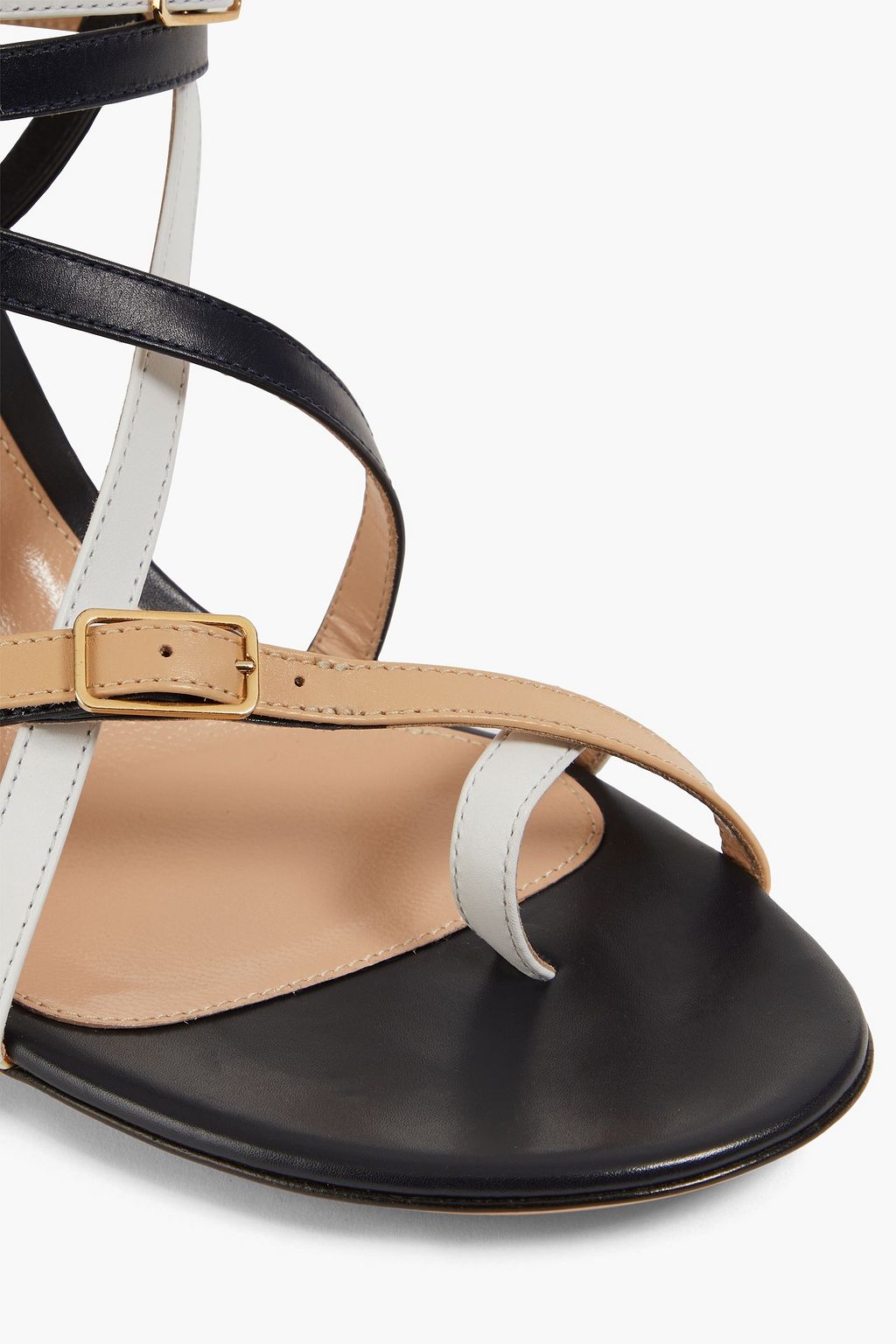 GIANVITO ROSSI Cassandra Sandalen aus Leder in Colour-Block-Optik mit Schnalle