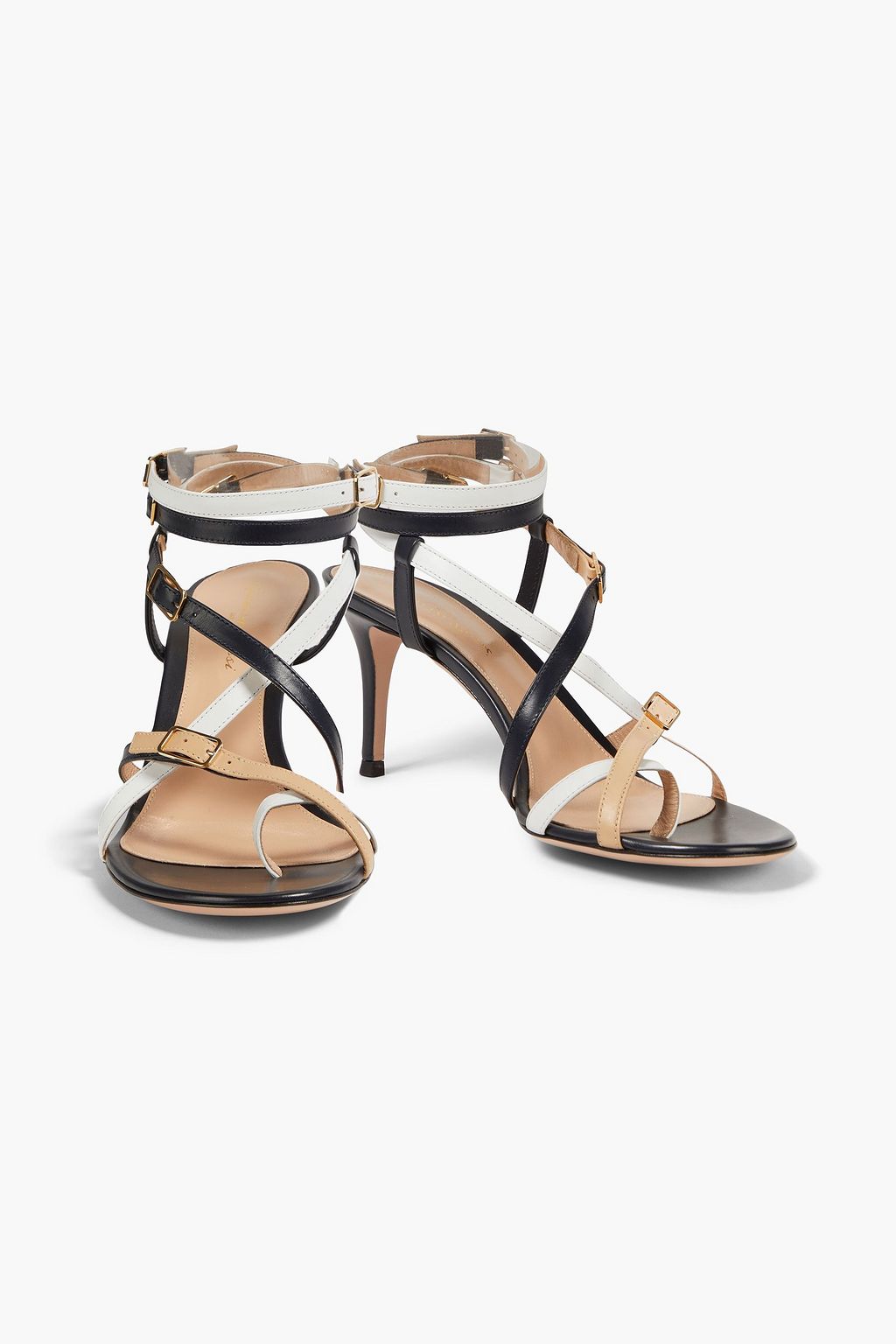 GIANVITO ROSSI Cassandra Sandalen aus Leder in Colour-Block-Optik mit Schnalle