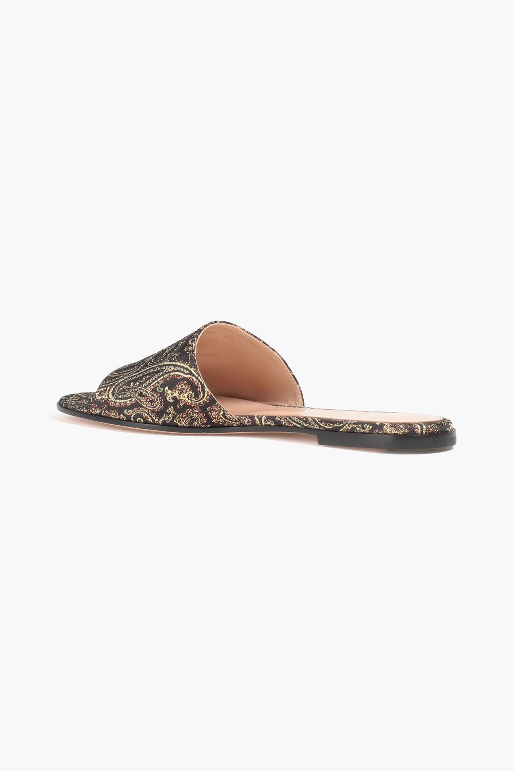 GIANVITO ROSSI Metallic paisley-print jacquard slides