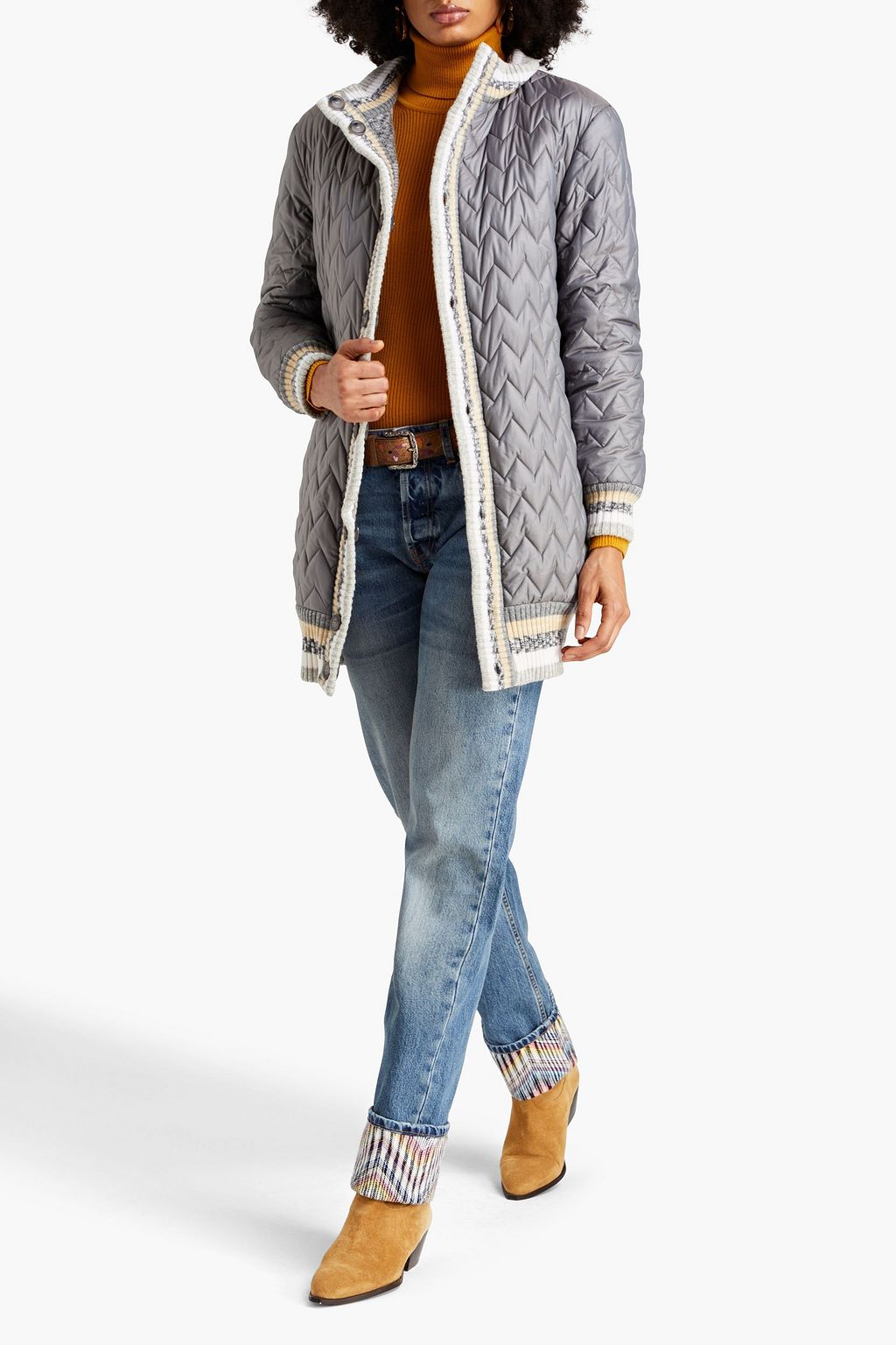 MISSONI معطف من مزيج الصوف مزود بحزام