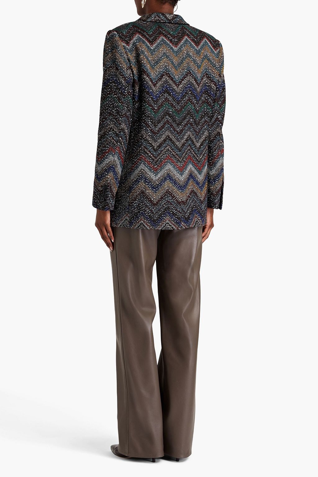 MISSONI Embellished intarsia-knit blazer