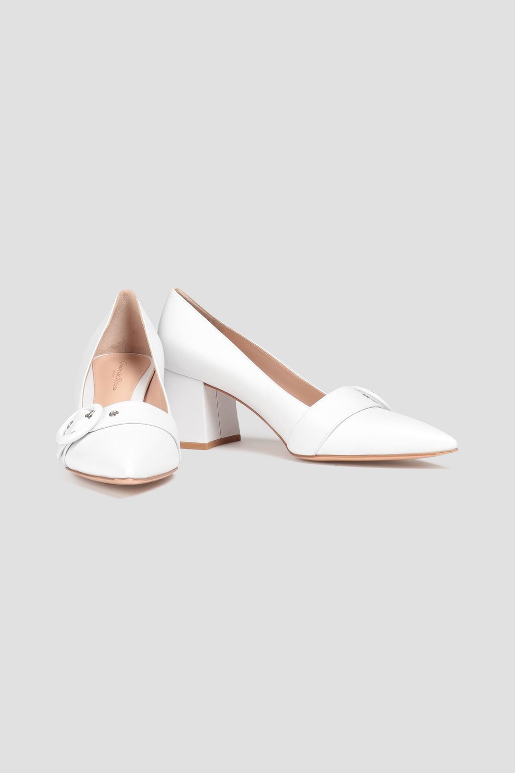 GIANVITO ROSSI Emma buckle-embellished leather pumps