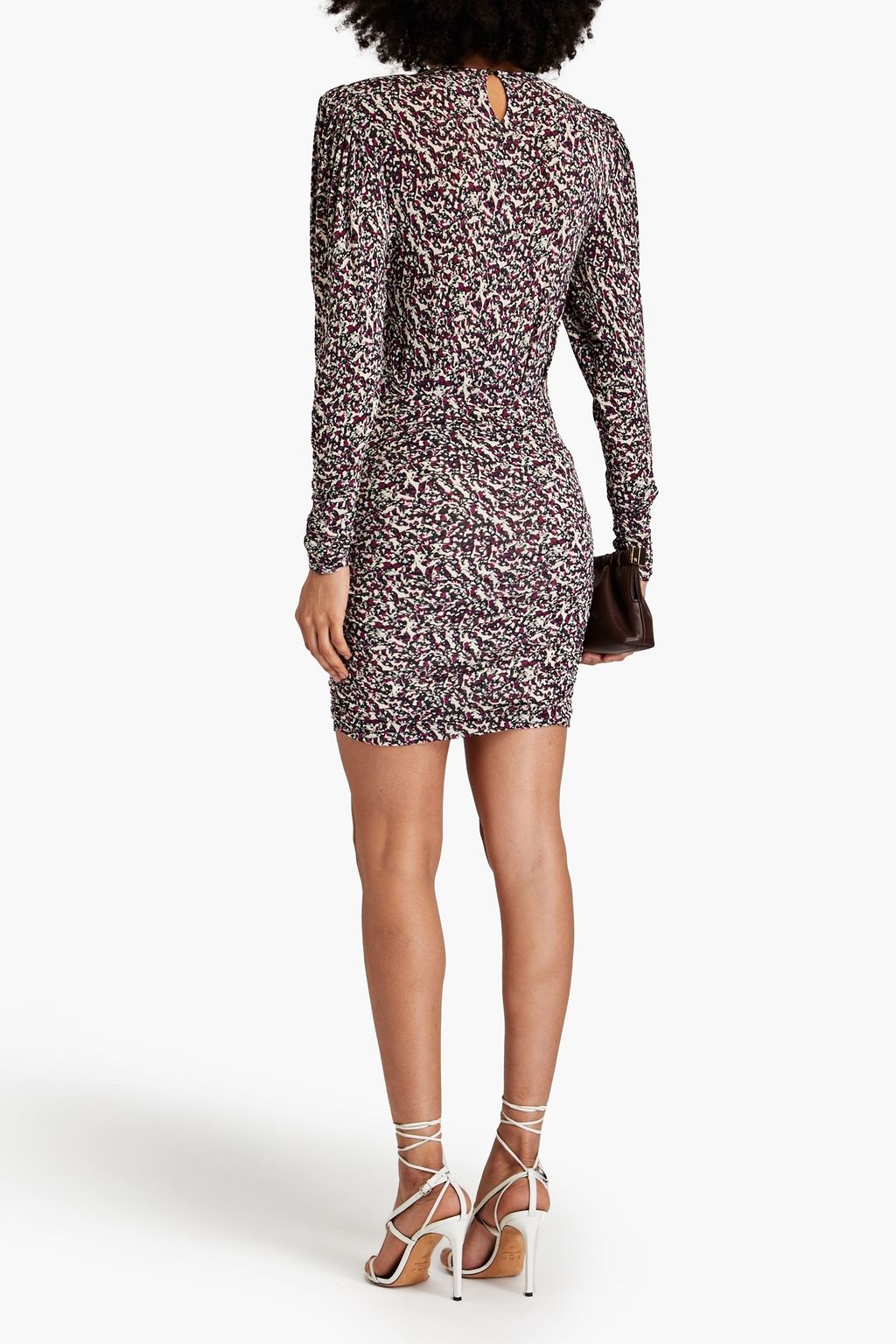 ISABEL MARANT Wrap-effect ruched printed jersey mini dress