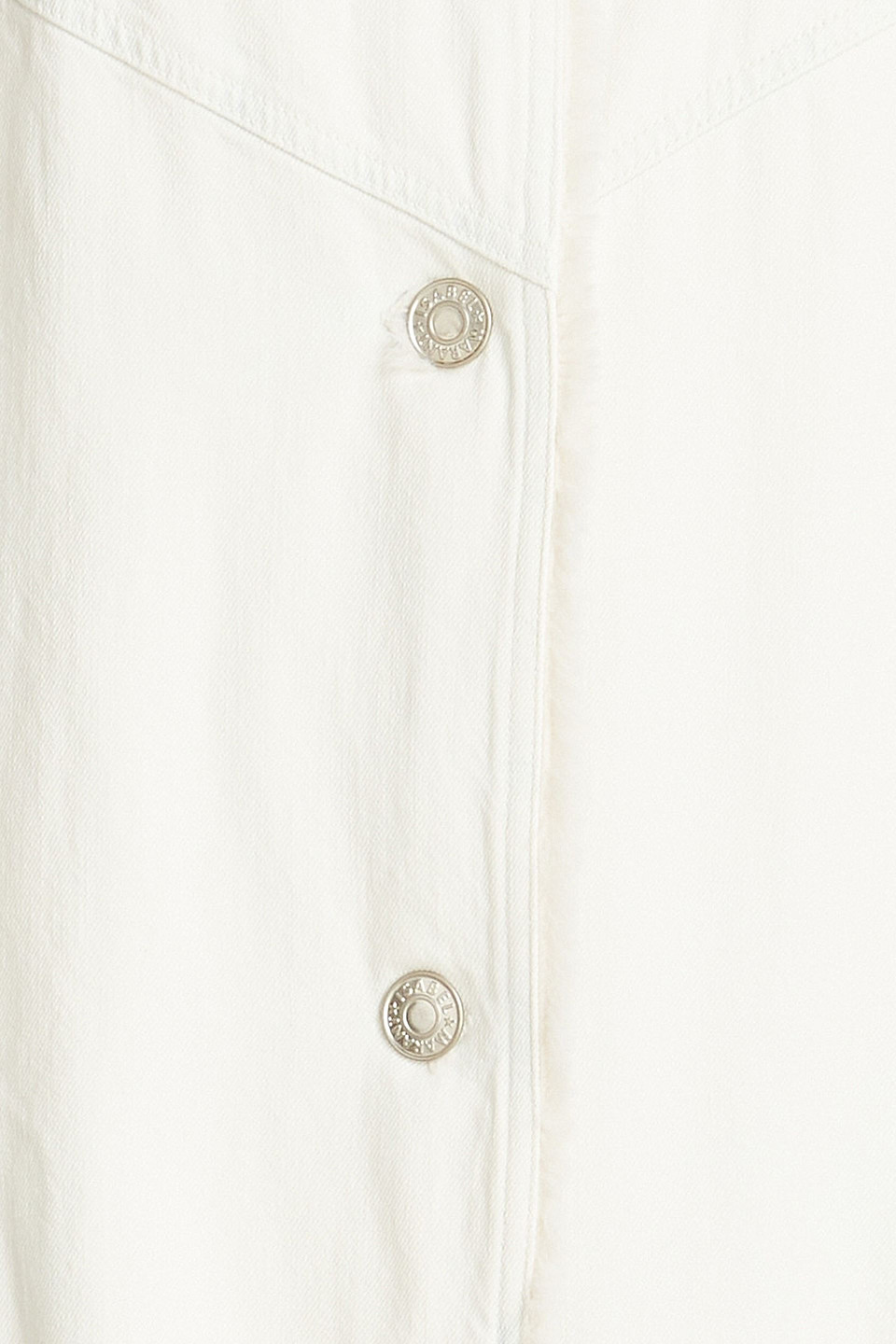 Shop Isabel Marant Kalieia Faded Denim Coat In Off-white