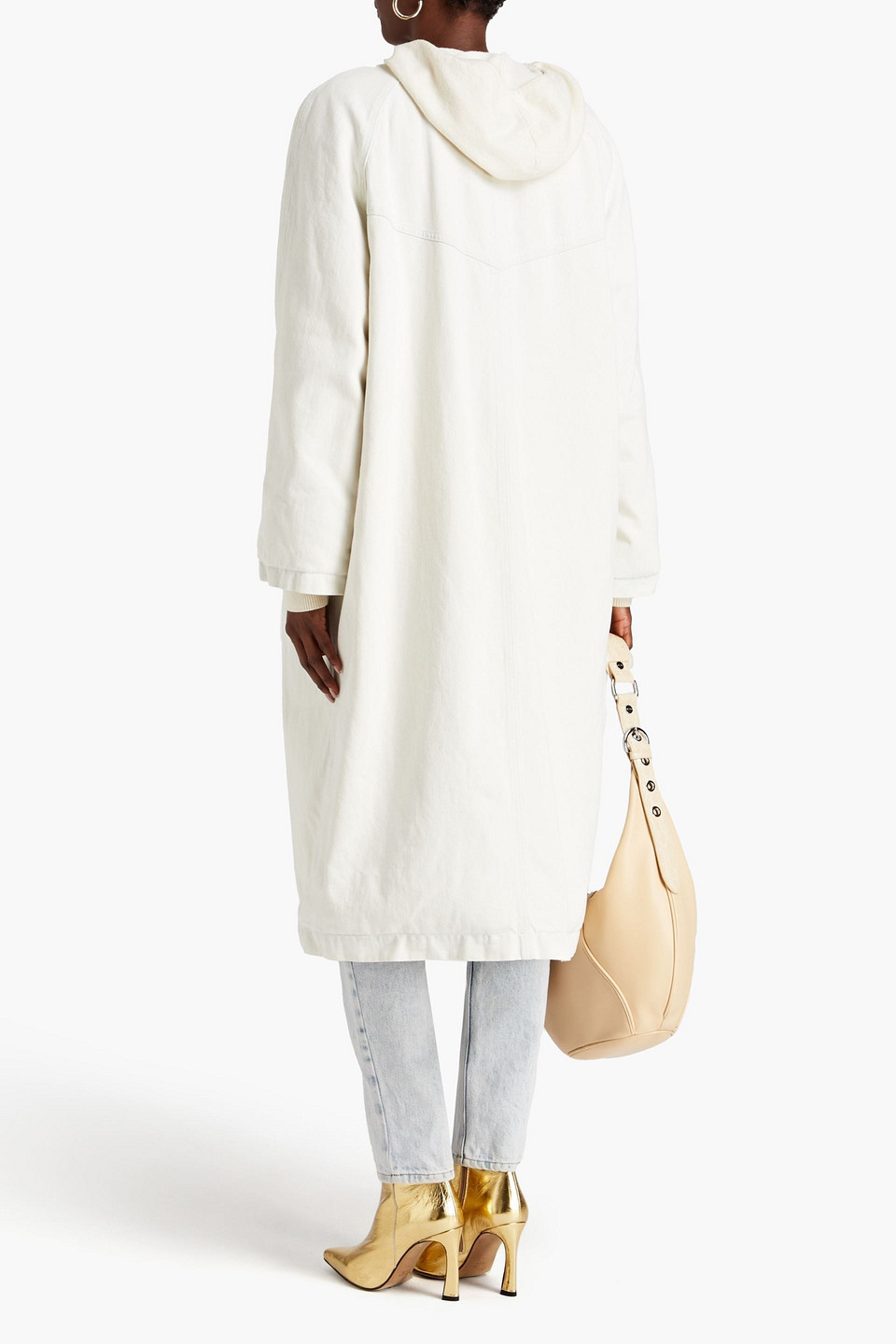 Shop Isabel Marant Kalieia Faded Denim Coat In Off-white