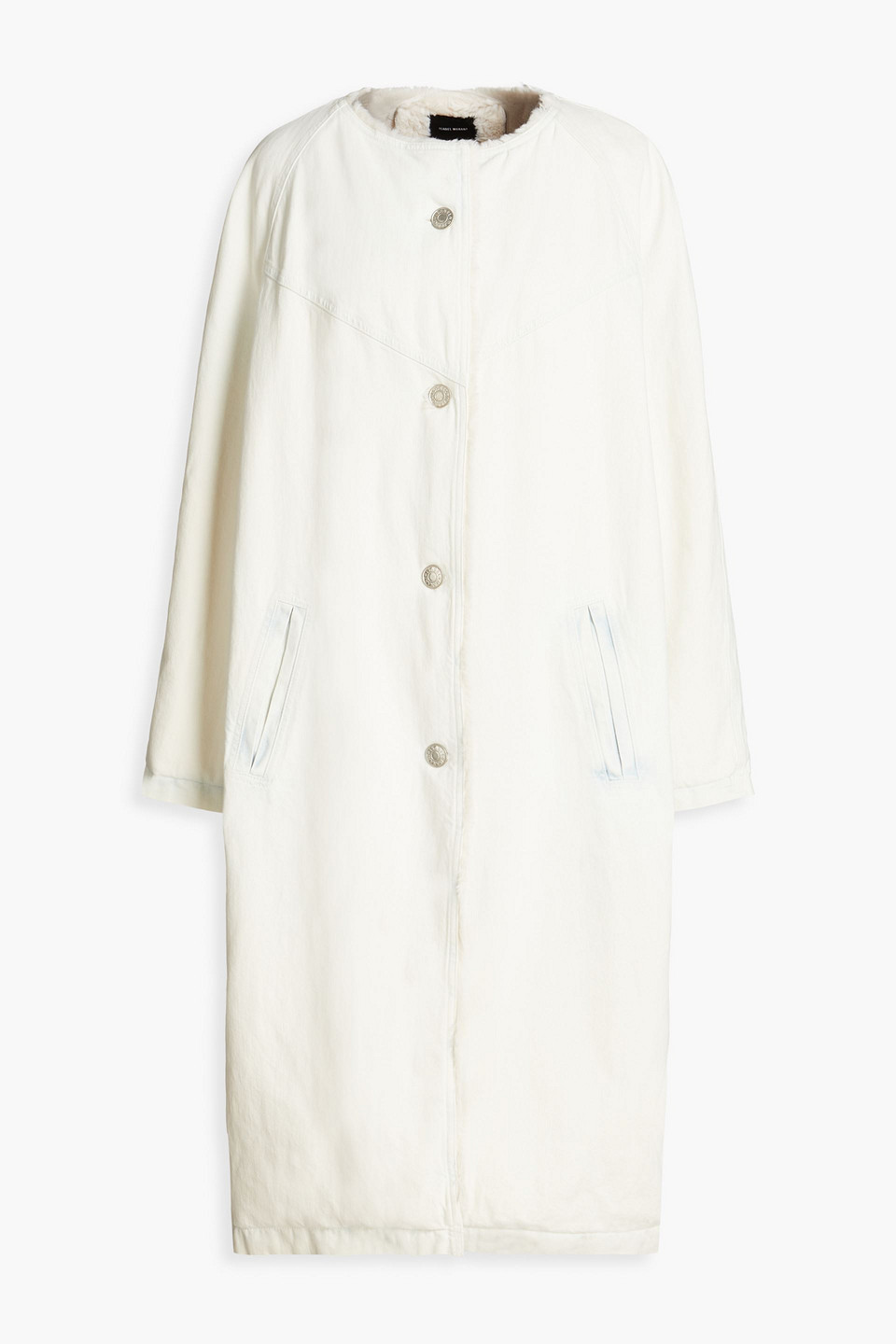 Isabel Marant Kalieia Faded Denim Coat In Off-white