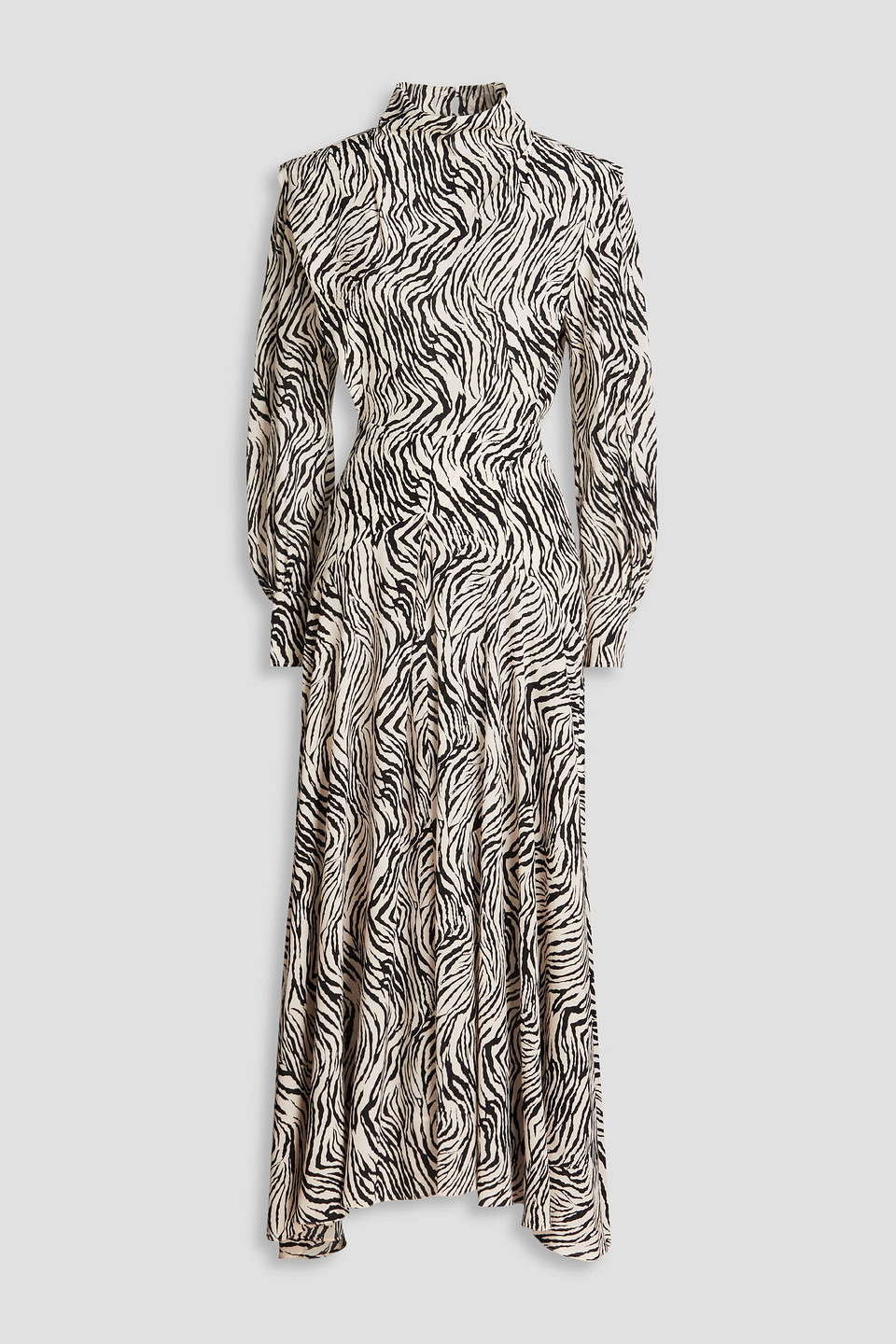 Isabel Marant Zakae Zebra-print Silk-blend Crepe De Chine Maxi Dress In Animal-print
