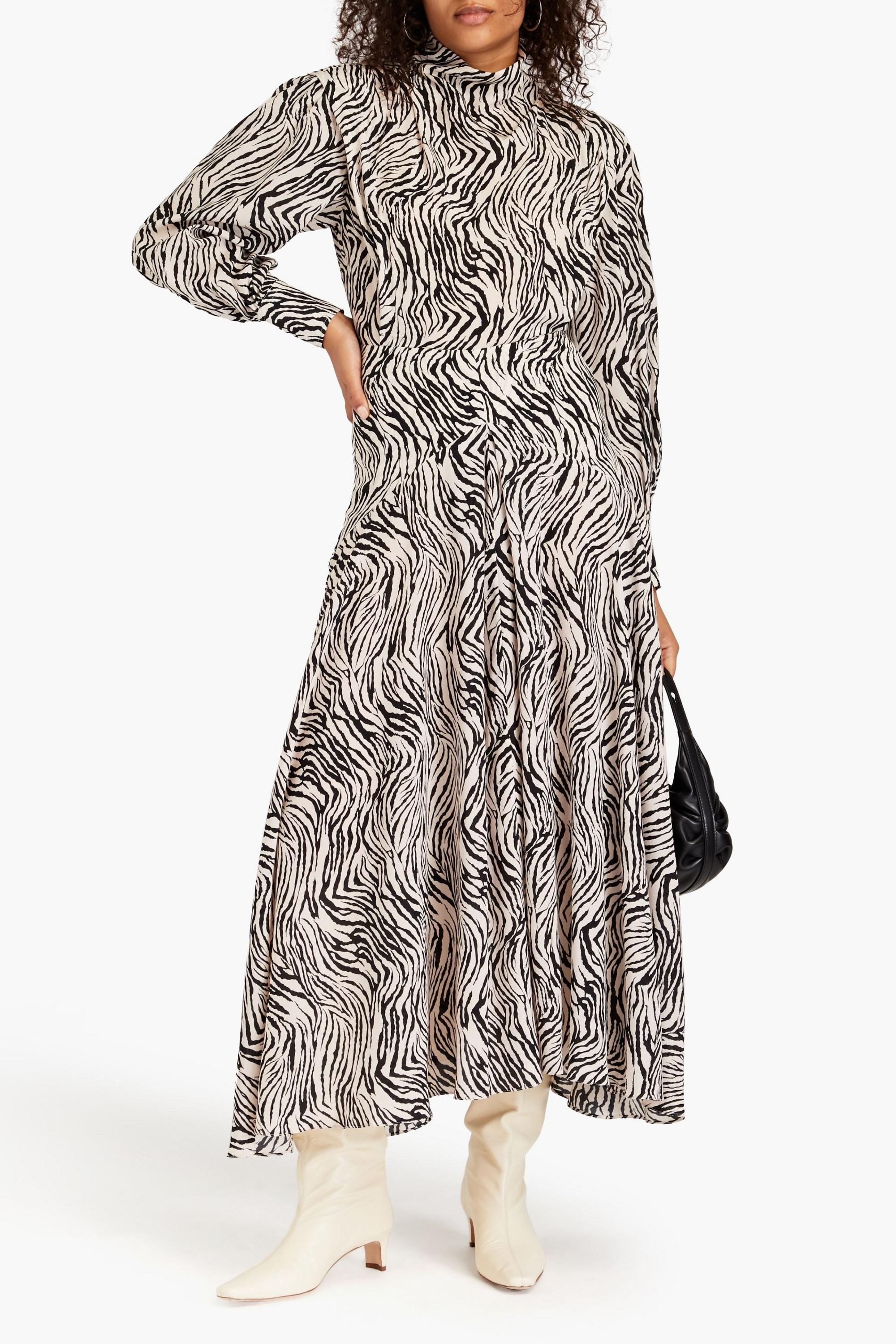 Isabel Marant Zakae zebra-print silk-blend crepe de chine maxi dress