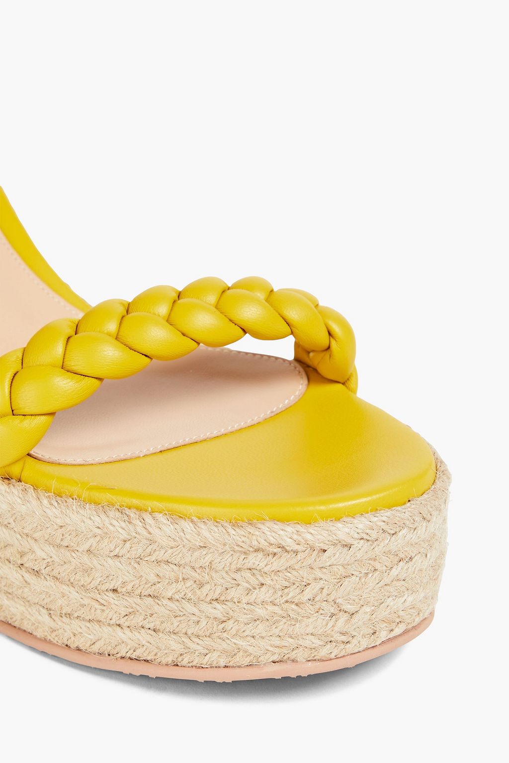 GIANVITO ROSSI Merida braided leather platform espadrille sandals