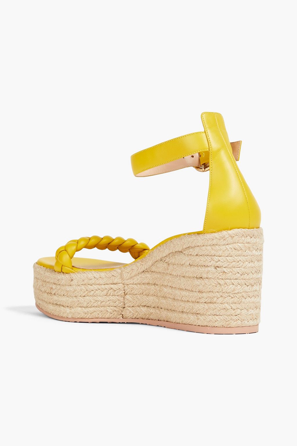 GIANVITO ROSSI Merida braided leather platform espadrille sandals