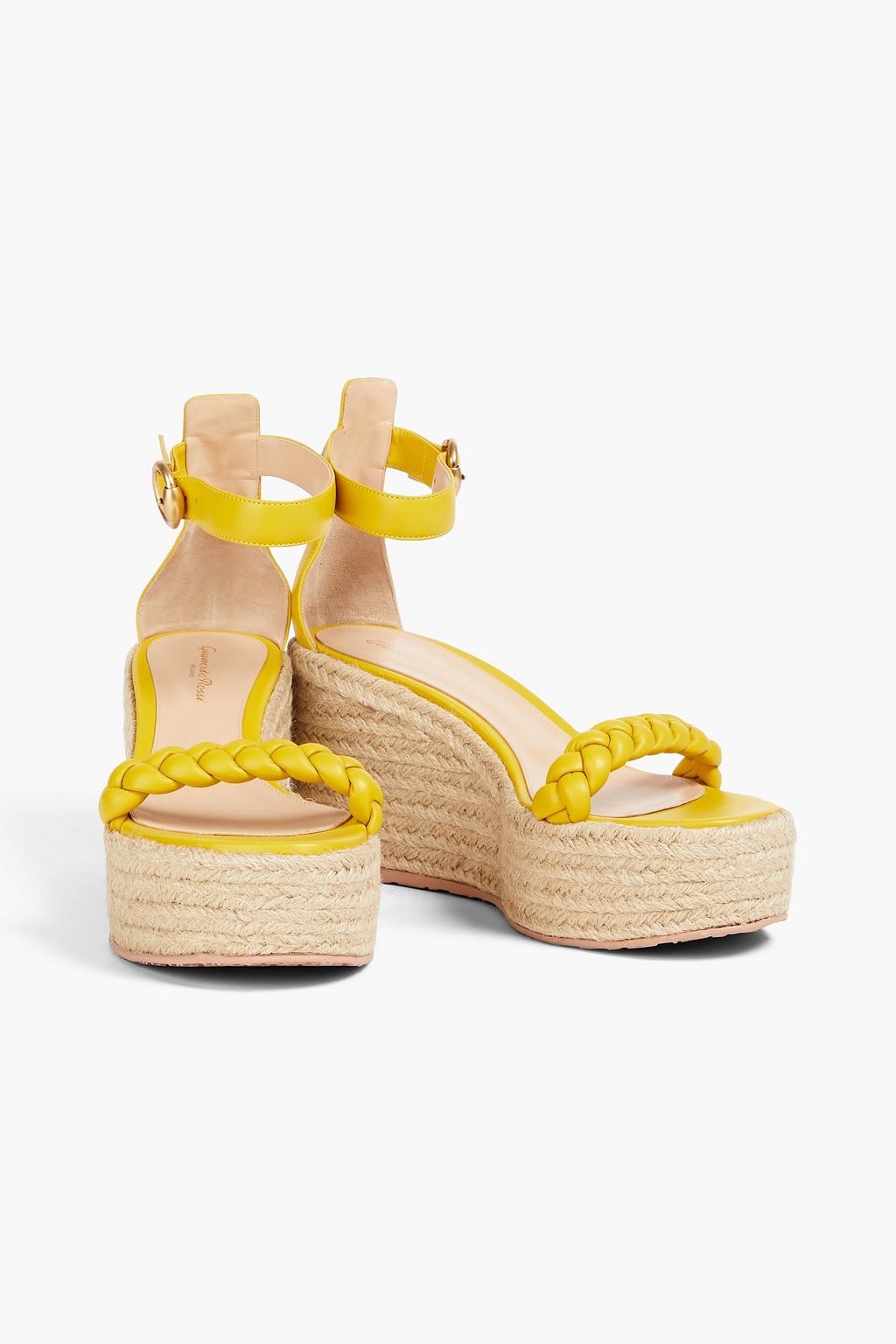 GIANVITO ROSSI Merida braided leather platform espadrille sandals