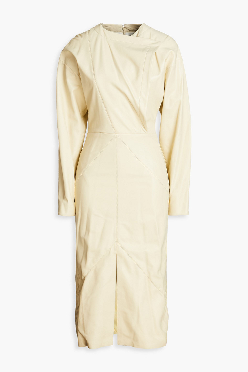Isabel Marant Lazuli Leather Midi Dress In Cream
