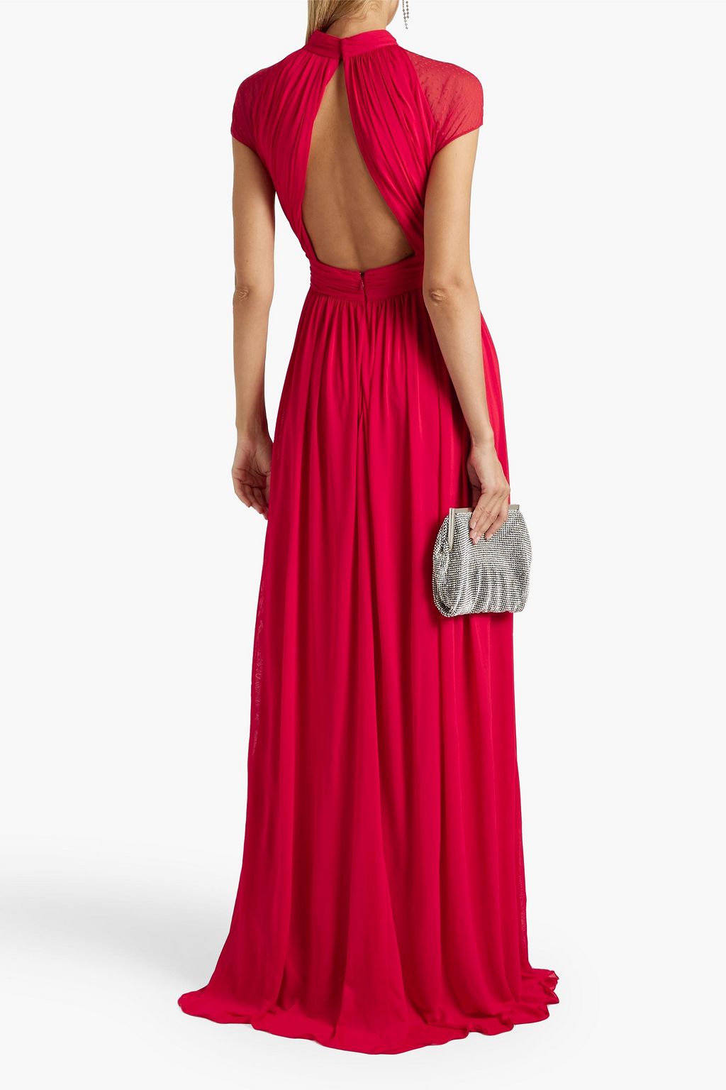 ZUHAIR MURAD Cutout point d'esprit-paneled jersey gown