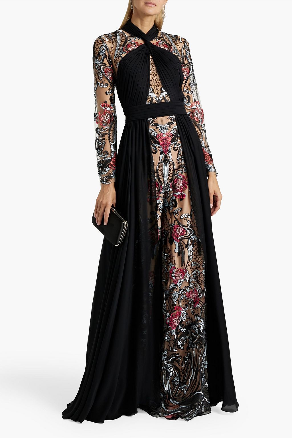 ZUHAIR MURAD Embroidered silk-blend chiffon and tulle gown