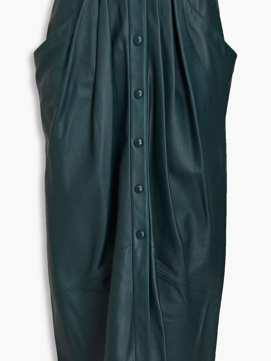 lyvia pleated leather maxi skirt