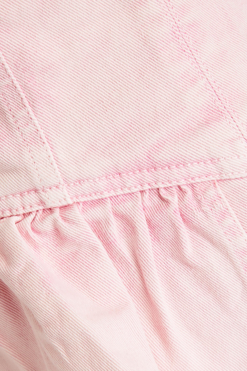 Isabel Marant Dolizina Strapless Denim Peplum Top In Baby-pink