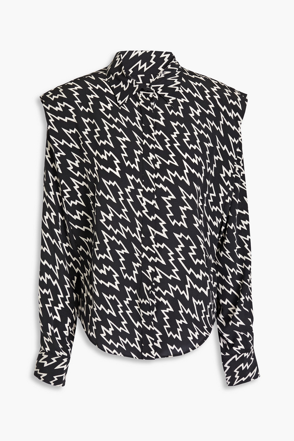 Isabel Marant Igalki Printed Stretch-silk Shirt In Schwarz