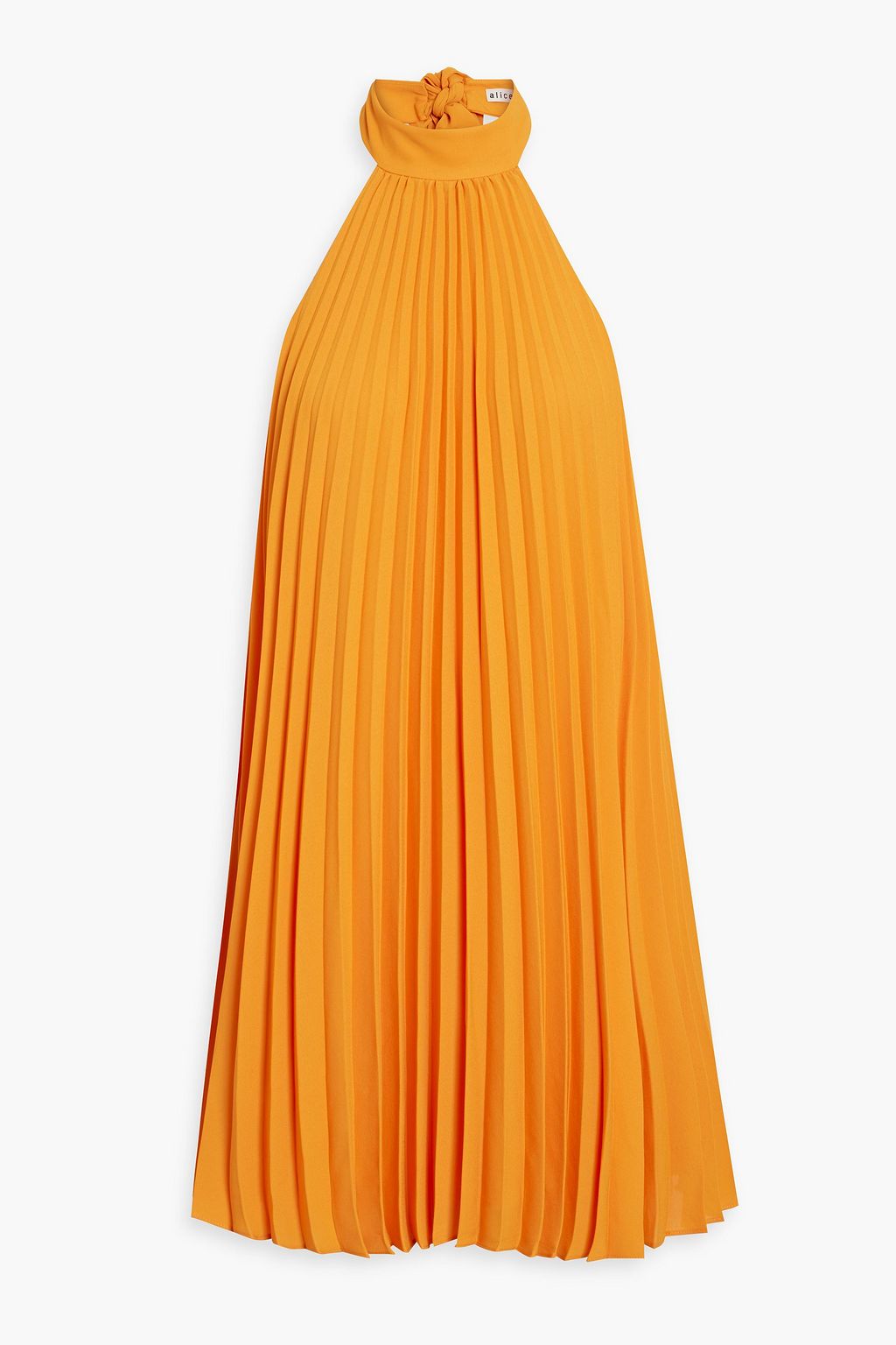 ALICE + OLIVIA Aviana pleated crepe halterneck mini dress | THE OUTNET