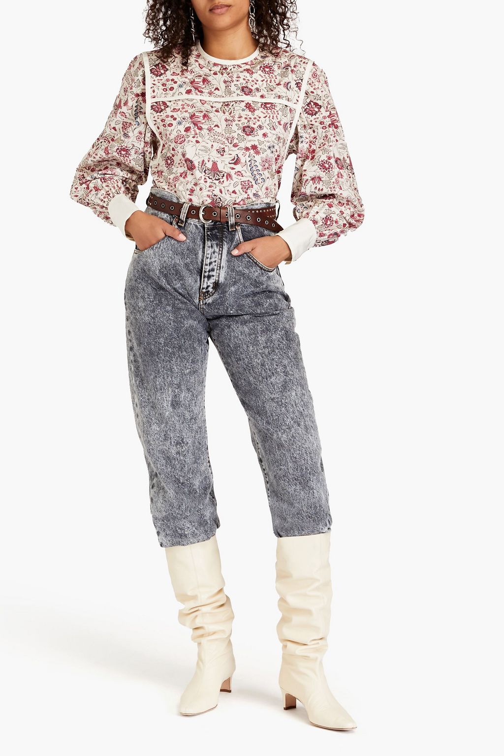 ISABEL MARANT Casey printed cotton-poplin top