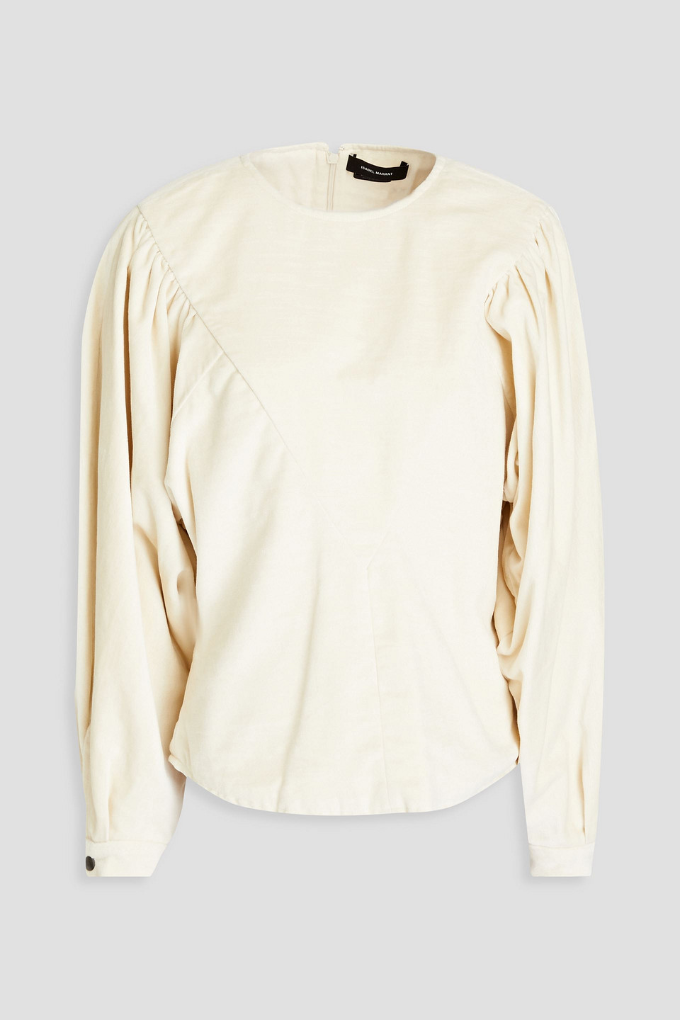 Isabel Marant - Elaviae cotton-velvet blouse - White - FR 36