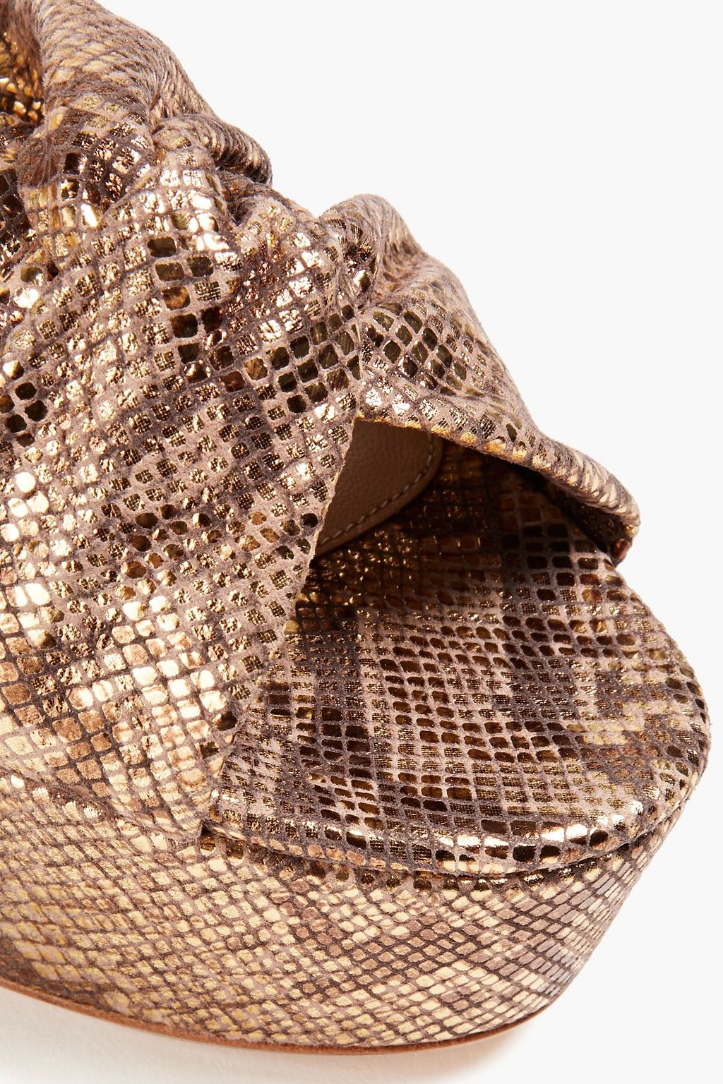 GIANVITO ROSSI Metallic snake-effect suede platform sandals