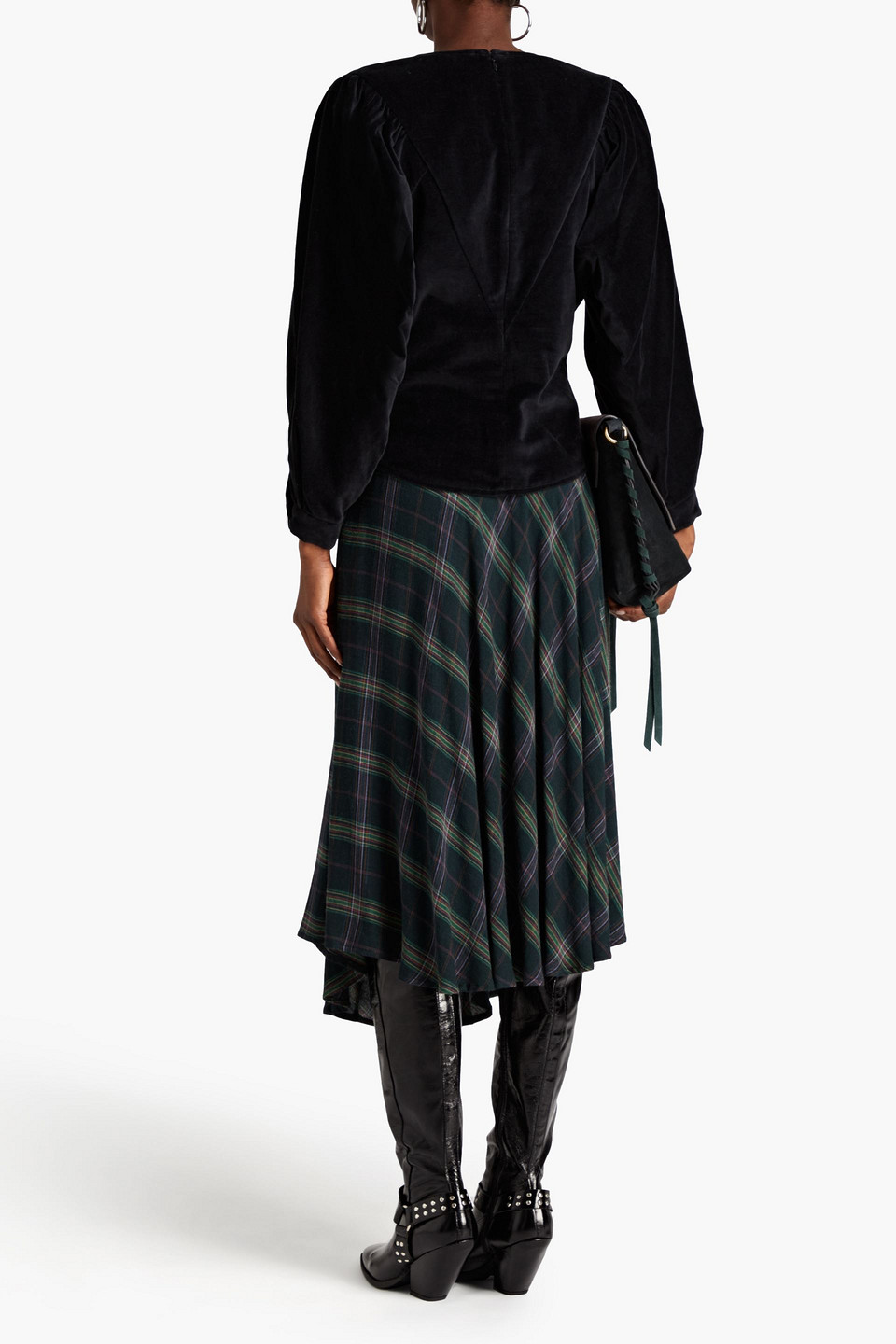ISABEL MARANT ELEVIAE COTTON-VELVET BLOUSE