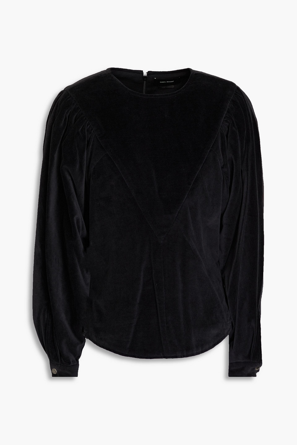 ISABEL MARANT ELEVIAE COTTON-VELVET BLOUSE