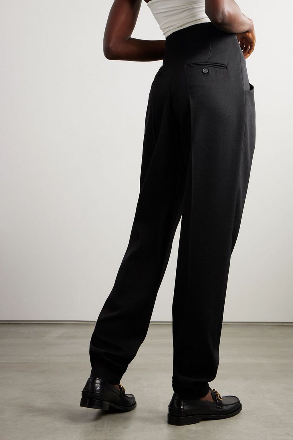 TOD'S Pleated wool-twill tapered pants