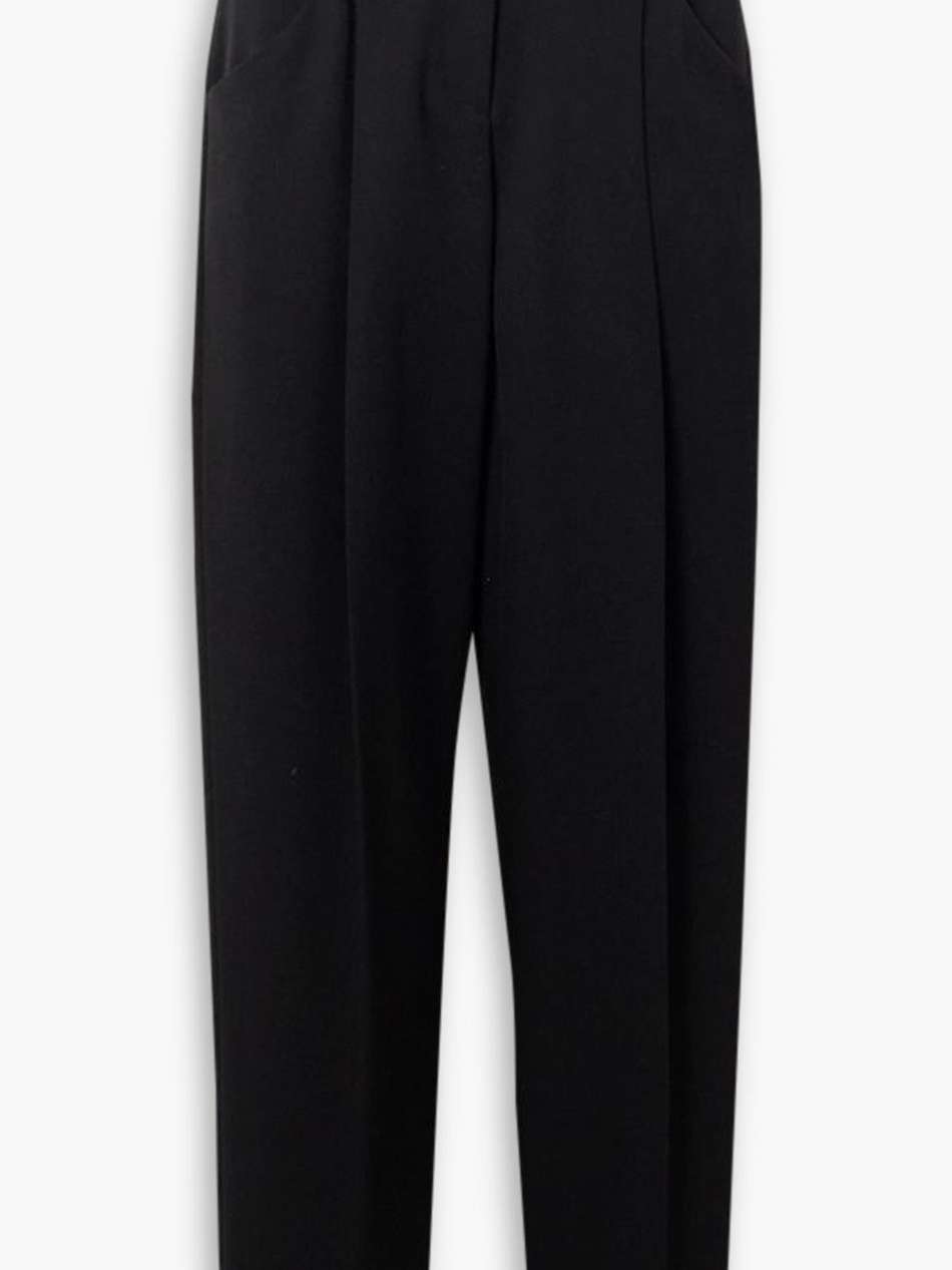pleated wool-twill tapered pants
