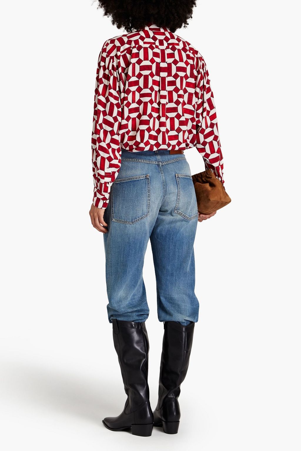 ISABEL MARANT Cade printed stretch-silk top